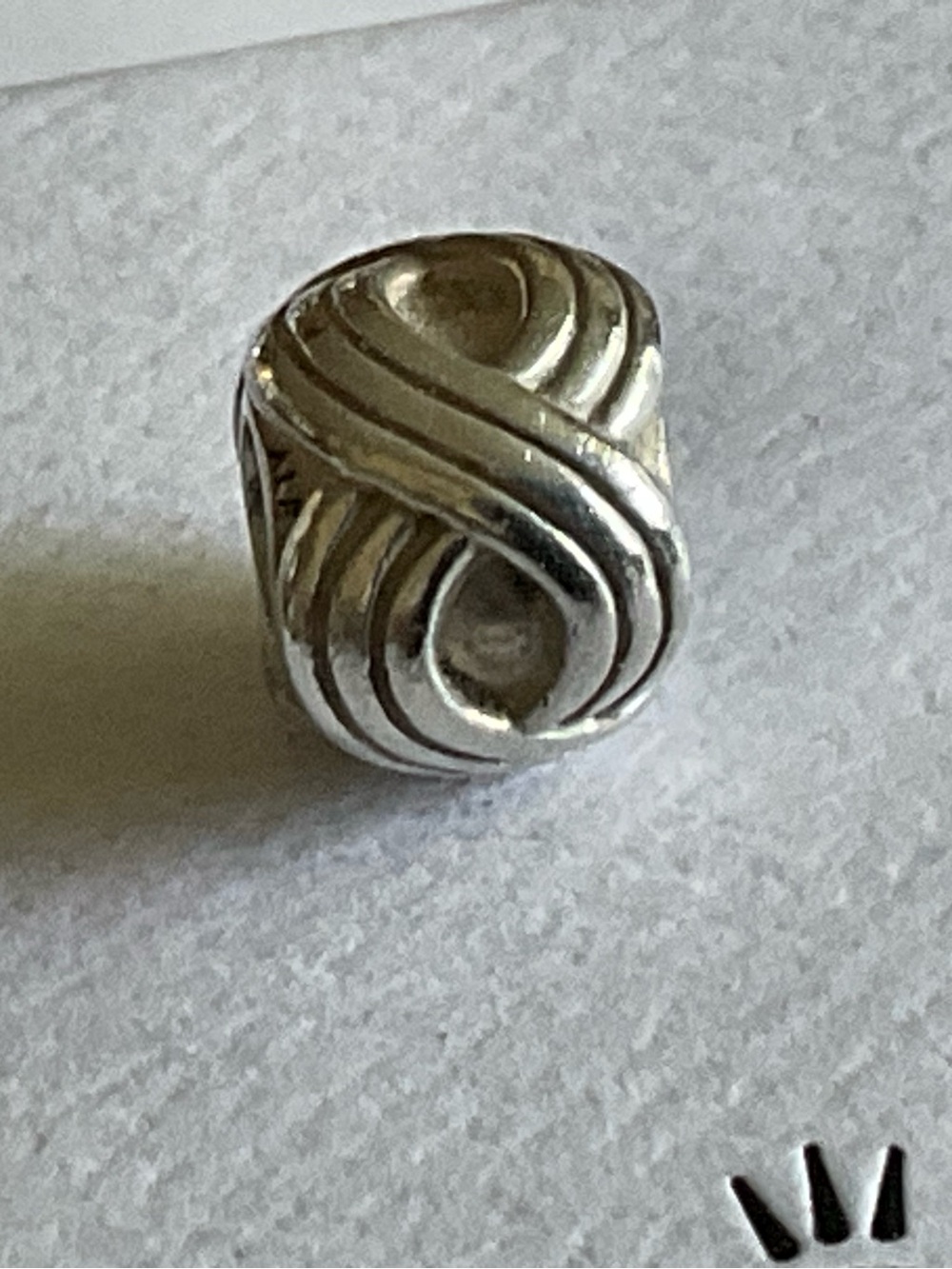 Pandora Silver Wave Motif Charm Bead - Silver